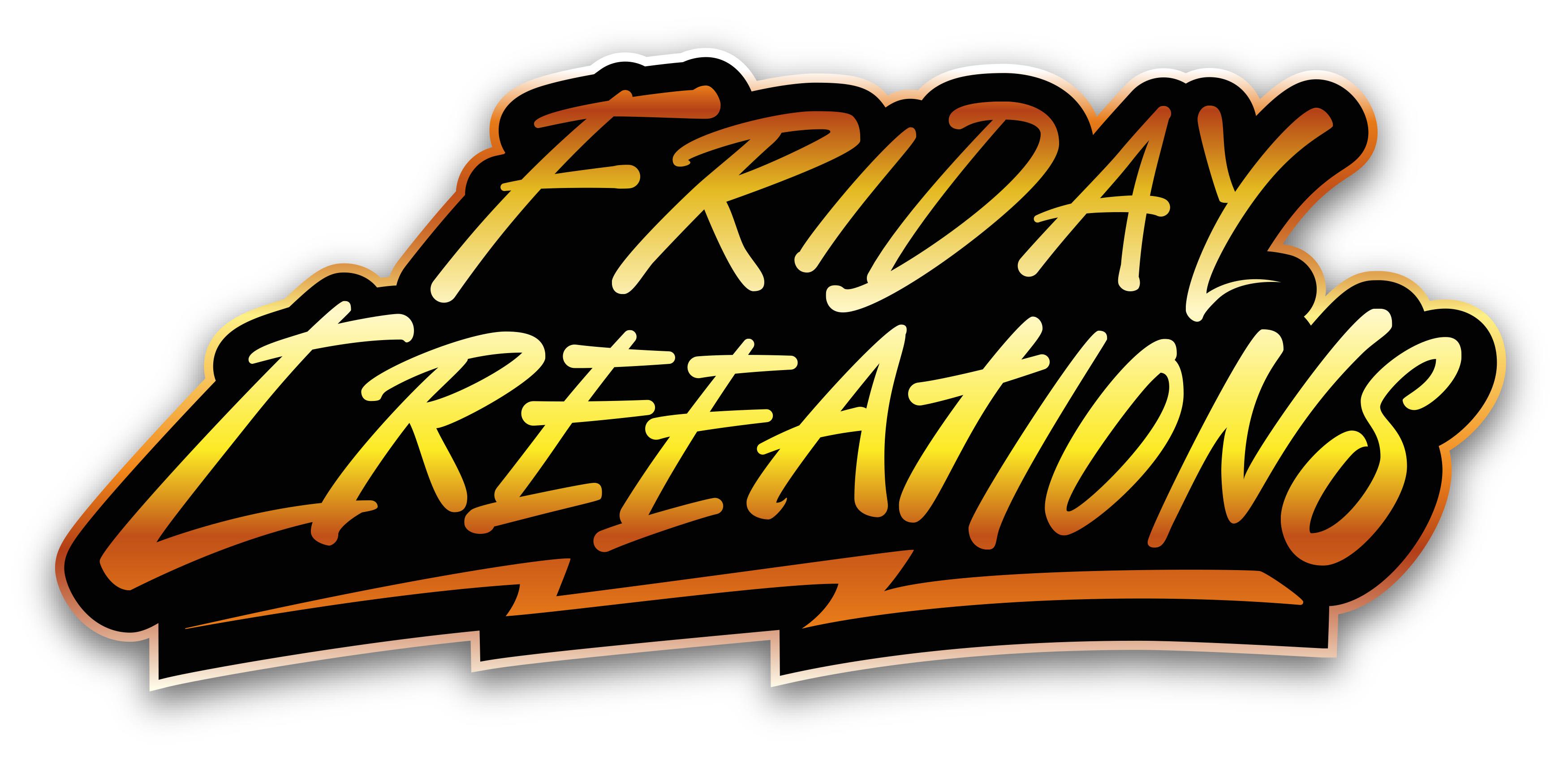 Friday Creeations logo image - yellow and orange 